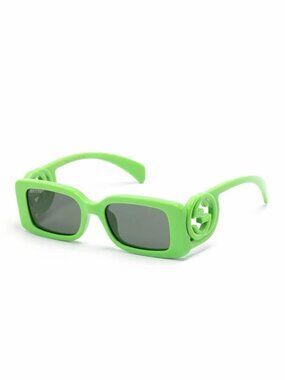 NEW GUCCI Couture 1325 Green GG Logo Narrow Fashion Square Sunglasses GG1325S